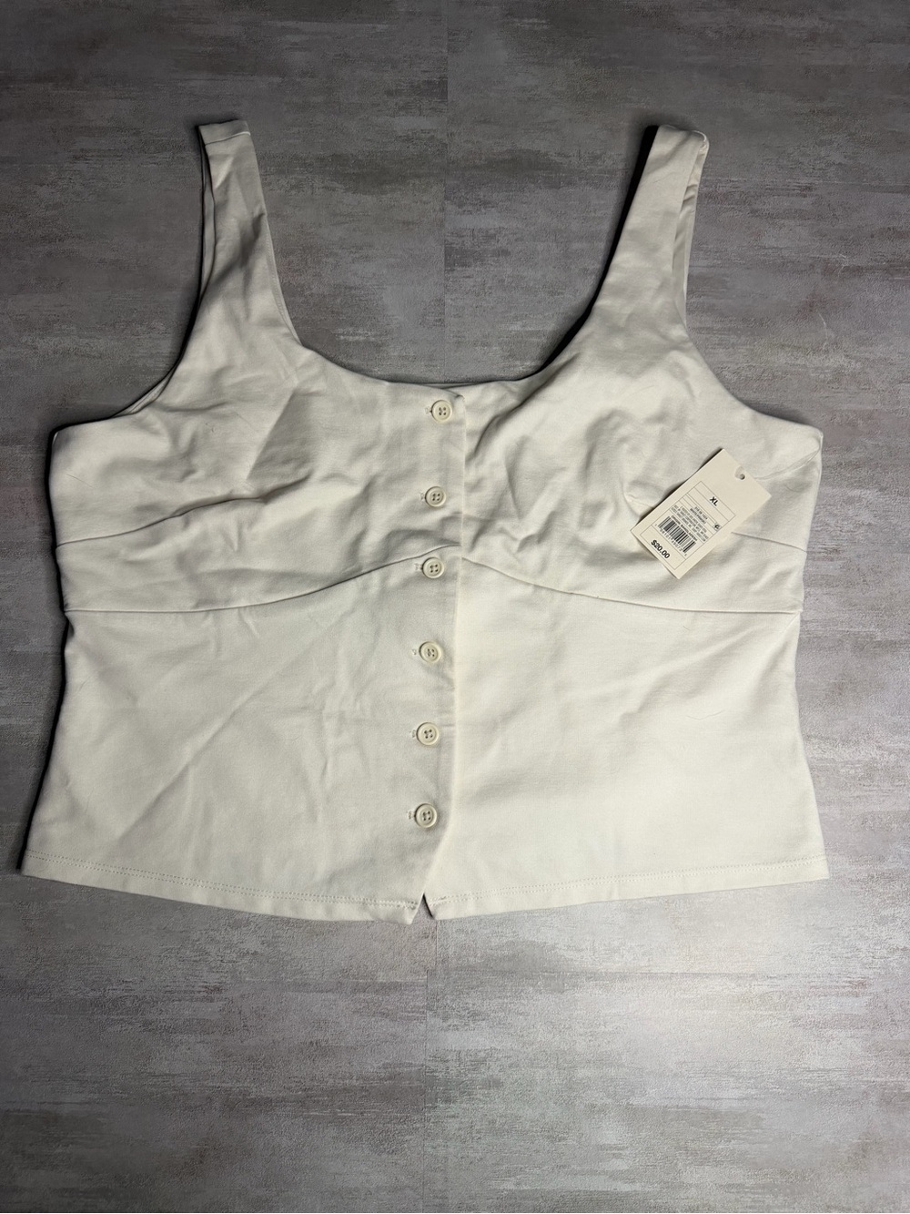 Target Cream Button-Front Cropped Camisole